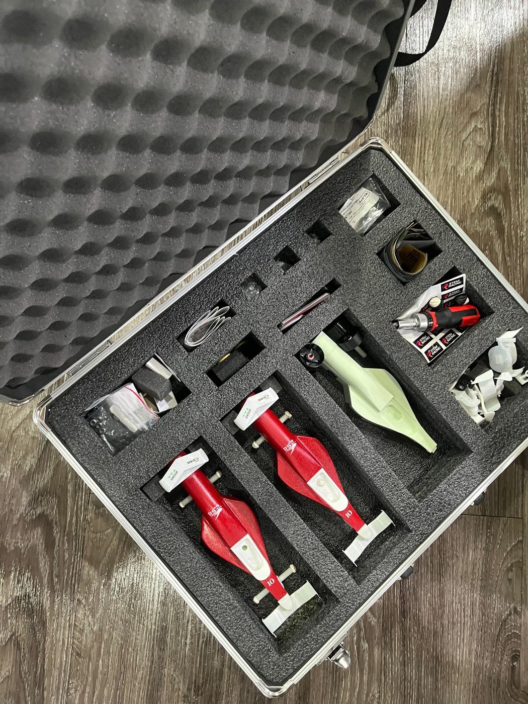 Redshift miniature F1 cars in their case