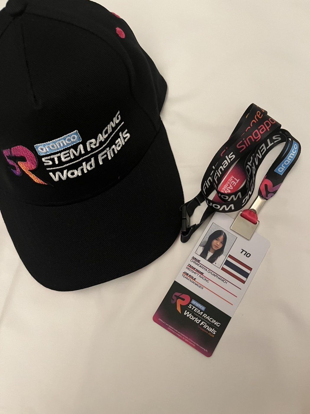 STEM Racing World Finals cap and Team Manager pass